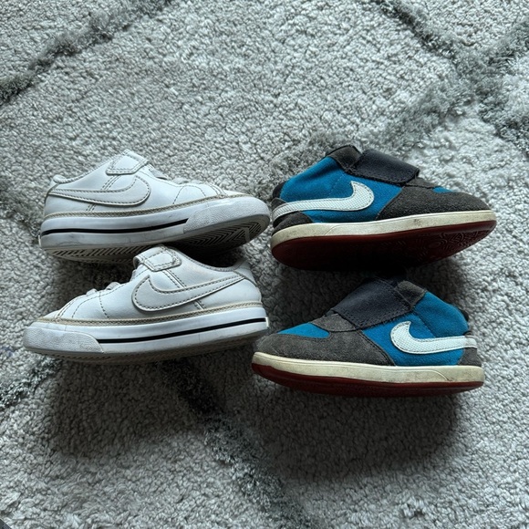 Nike sneakers bundle SB gray blue and white pair Velcro closure toddler boys 7 - Picture 5 of 7